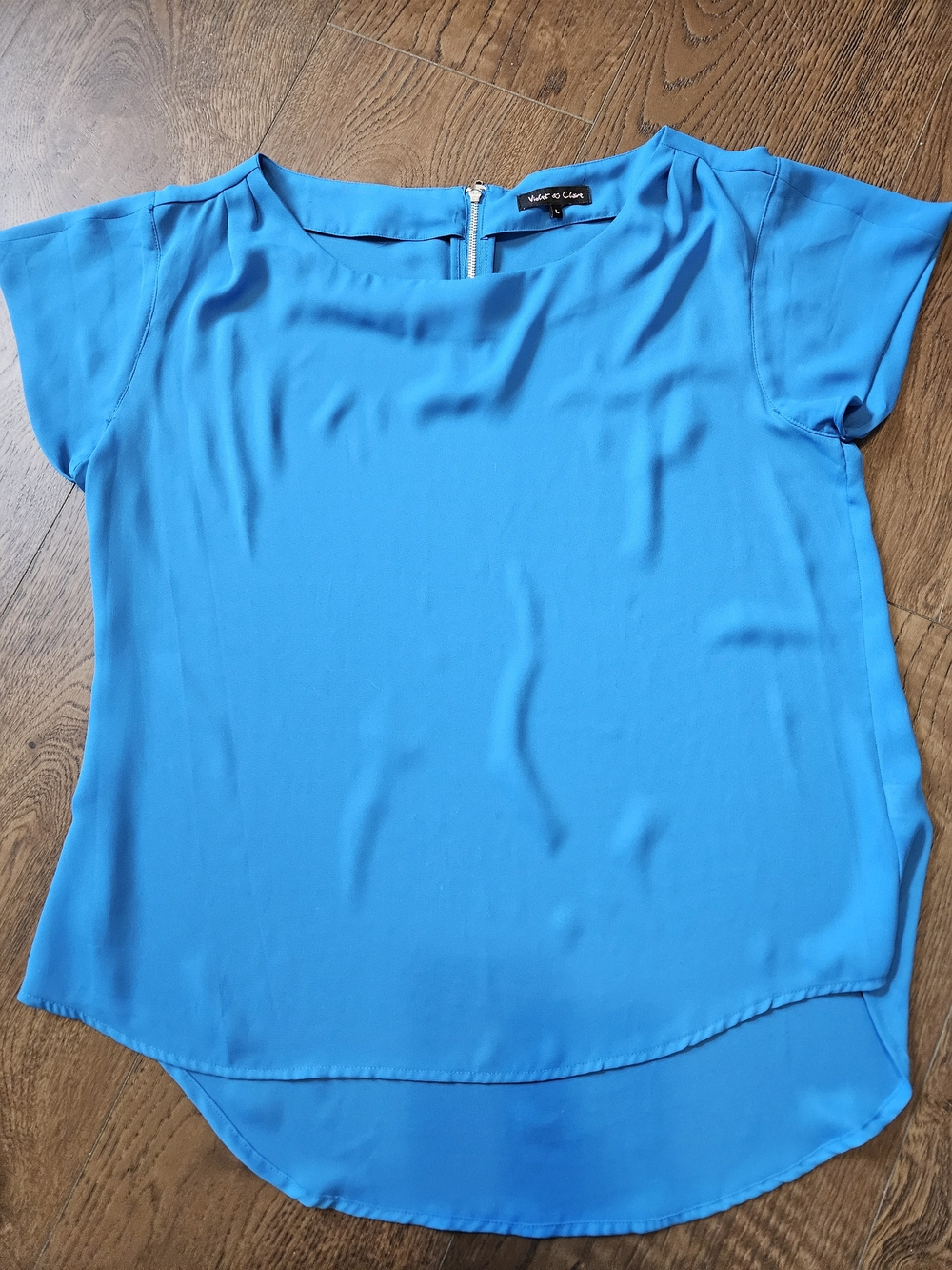 Violet & Claire Bright Blue Short-Sleeve Blouse